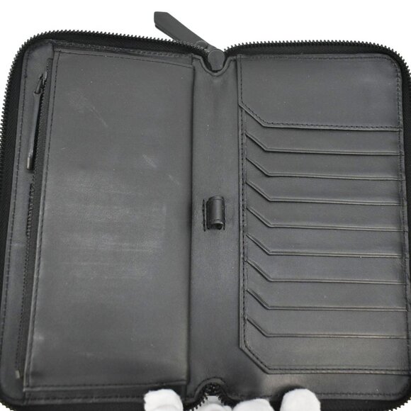 Burberry  Check Canvas Zip Around Wallet Grey - Picture 9 of 13